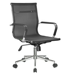 Кресло для руководителя Riva Chair 6001-2SE черное, хром, сетка, фото 1