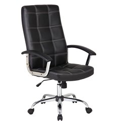 Офисное кресло Riva Chair 9092 черное, хром, экокожа фото 1