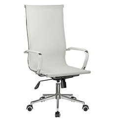 Кресло для руководителя Riva Chair 6001-1SЕ белое, хром, сетка, фото 1