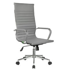 Riva Chair 6002-1SE серое, хром, экокожа