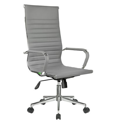 Riva Chair 6002-1SE серое, хром, экокожа