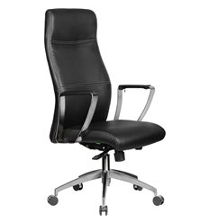 Офисное кресло Riva Chair Helix 9208 черное, хром, экокожа фото 1