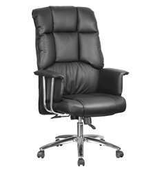 Кресло компьютерное Riva Chair 9502 черное, хром, экокожа фото 1