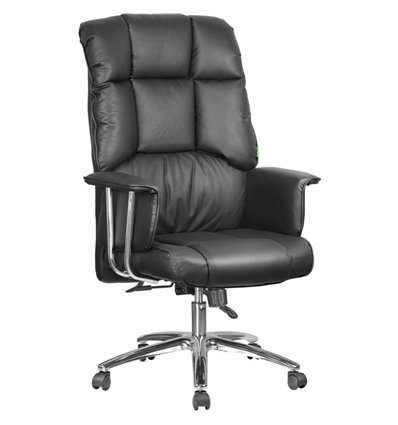 Riva Chair 9502 черное, хром, натуральная кожа