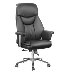 Кресло для руководителя Riva Chair 9501 черное, хром, натуральная кожа фото 1