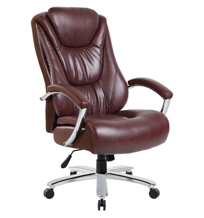 Riva Chair 9373 коричневое, хром, экокожа, усиленное до 250 кг