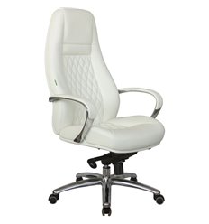 Офисное кресло RV DESIGN Orso F185 белое, хром, кожа фото 1