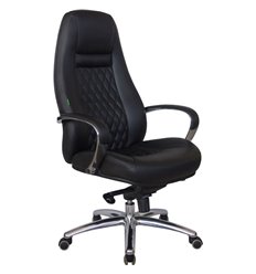 Riva Chair F185 черное, хром, кожа