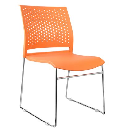 Riva Chair D918 оранжевый, хромированный пруток, пластик