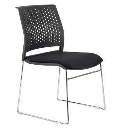Riva Chair D918B черный, хромированный пруток, пластик/ткань