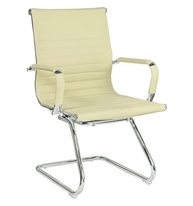 Riva Chair 6002-3E светло-бежевое, хром, экокожа