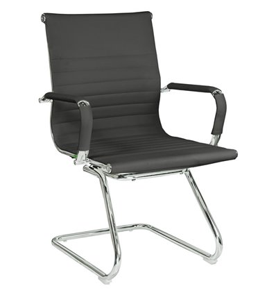 Riva Chair 6002-3E черное, хром, экокожа