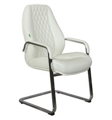 Riva Chair F385 белое, хром, кожа