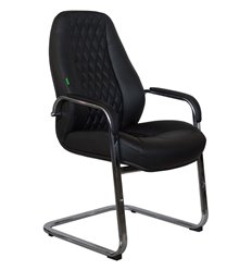 Riva Chair F385 черное, хром, кожа