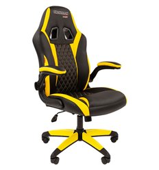 Офисное кресло CHAIRMAN GAME 15 экопремиум черный/желтый фото 1