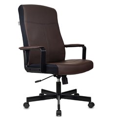 Кресло для руководителя Бюрократ DOMINUS-BR, экокожа, цвет коричневый/черный фото 1