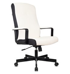 Кресло для руководителя Бюрократ DOMINUS-WH, экокожа, цвет белый/черный фото 1