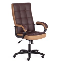 Кресло для руководителя TETCHAIR TRENDY (22) экокожа/ткань, коричневый/бронзовый фото 1