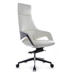 Офисное кресло RV DESIGN Aura FK005-A белый, алюминий, кожа фото 1