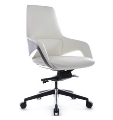 Офисное кресло RV DESIGN Aura-M FK005-B белый, алюминий, кожа фото 1