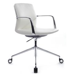 Офисное кресло RV DESIGN Plaza-M FK004-B12 белый, алюминий, кожа фото 1