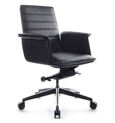 Дизайнерское кресло RV DESIGN Rubens-M B1819-2 черный, алюминий, кожа фото 1