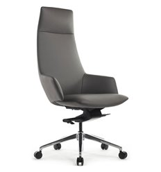 Дизайнерское кресло RV DESIGN Spell A1719 антрацит, алюминий, кожа фото 1