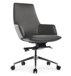 Офисное кресло RV DESIGN Spell-M B1719 антрацит, алюминий, кожа фото 1