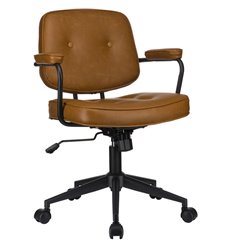 Офисное кресло RV DESIGN CHESTER W-221 желтая экокожа фото 1