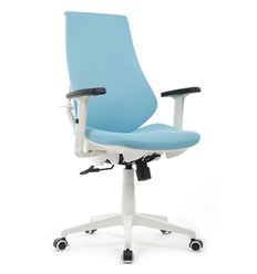 Офисное кресло RV DESIGN Xpress CX1361М голубая ткань, белый пластик фото 1