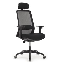 Кресло для оператора RV DESIGN WORK W-218C black черный пластик, черная сетка фото 1