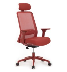 Офисное кресло RV DESIGN WORK W-218C red красный пластик, красная сетка фото 1