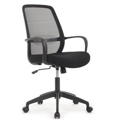Офисное кресло RV DESIGN Fast W-207 черный пластик, черная сетка фото 1