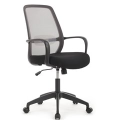 Кресло для оператора RV DESIGN Fast W-207 черный пластик, серая сетка фото 1