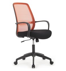 Компьютерное кресло RV DESIGN Fast W-207 черный пластик, оранжевая сетка фото 1