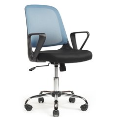 Дизайнерское кресло RV DESIGN W-158 черный пластик, синяя сетка фото 1