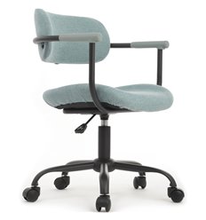 Дизайнерское кресло RV DESIGN Kolin W-231 голубая ткань, черный каркас фото 1