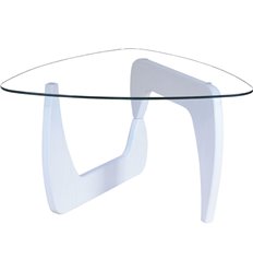Журнальный стол КРОНИД Берген-3, со стеклом, цвет белый, фото 1