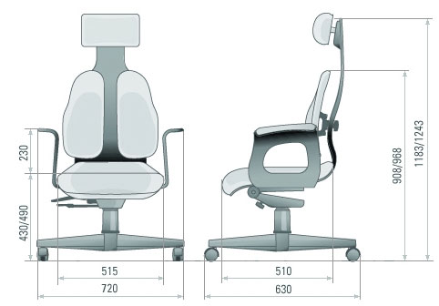 Размер кресла DUOREST Cabinet DW-130