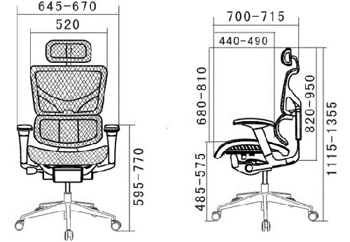 Размер кресла Expert Sail ART